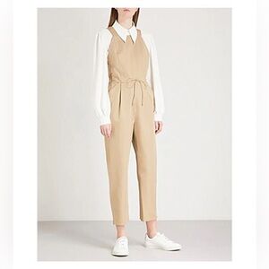 MAJE
Peplin Cotton-twill Jumpsuit / Overall